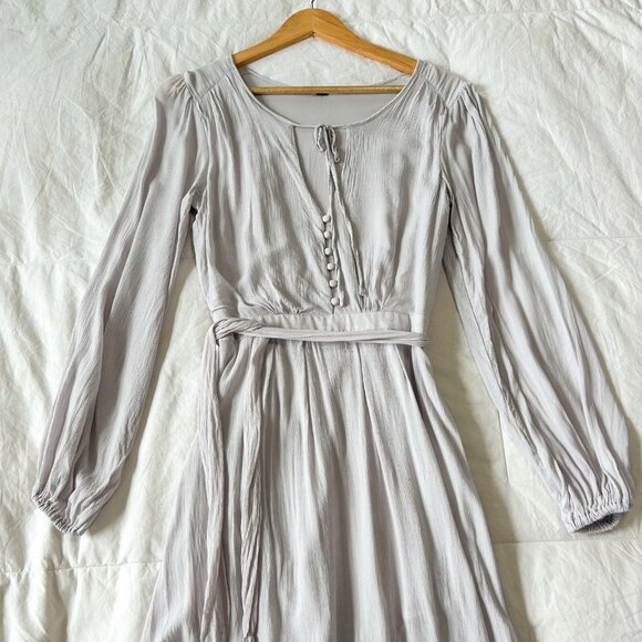 Free People Endless Summer Gray Lavender Belted Maxi Dress Size Small Boho Chic - Picture 6 of 12